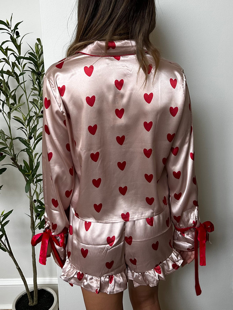 Silky Heart Pajama Set