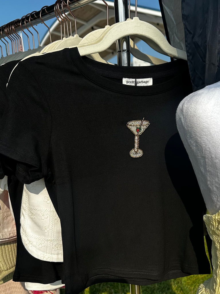 Martini Beaded T-Shirt