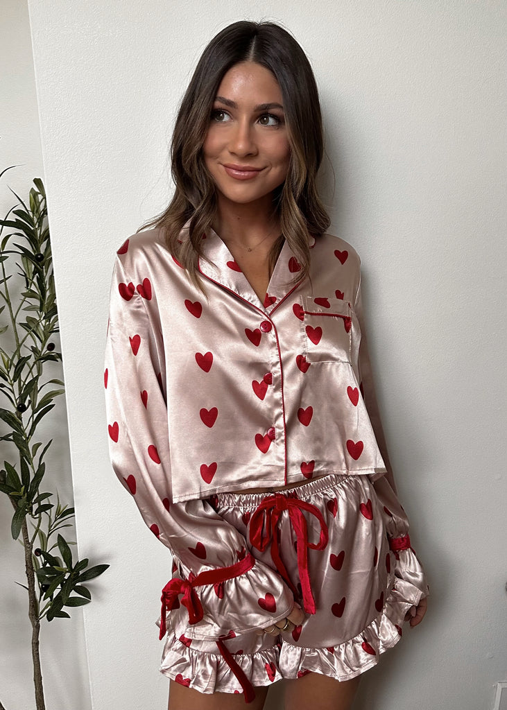 Silky Heart Pajama Set