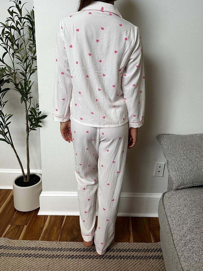 Long sleeve heart pajamas