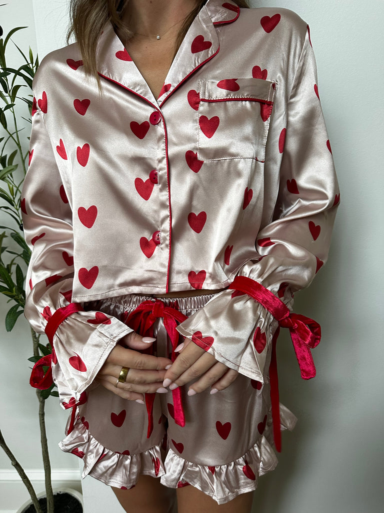 Silky Heart Pajama Set