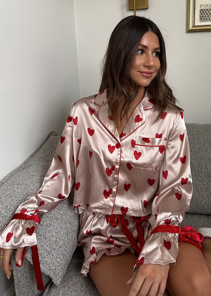 Silky Heart Pajama Set